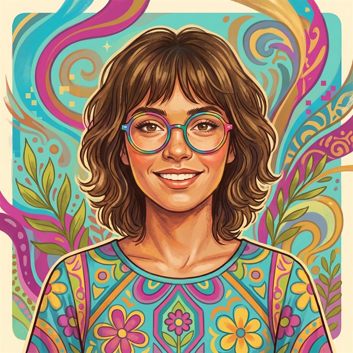 Illustrated portrait of Pippa Pixel Park