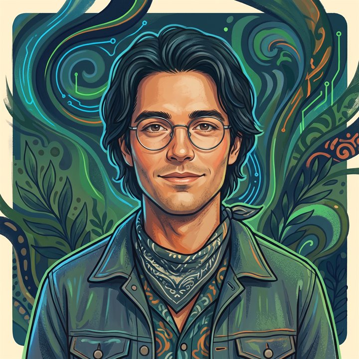 Illustrated portrait of Rafael Relay Torres