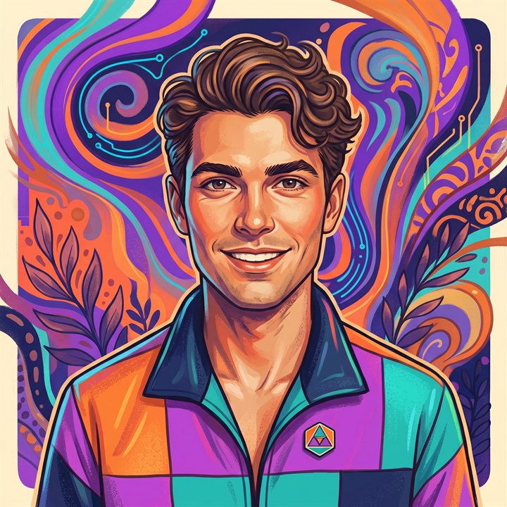 Illustrated portrait of Victor Vector Vega