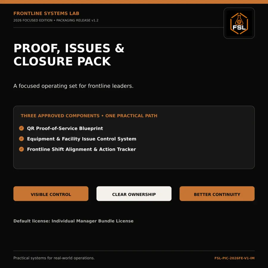 Proof, Issues & Closure Pack cover
