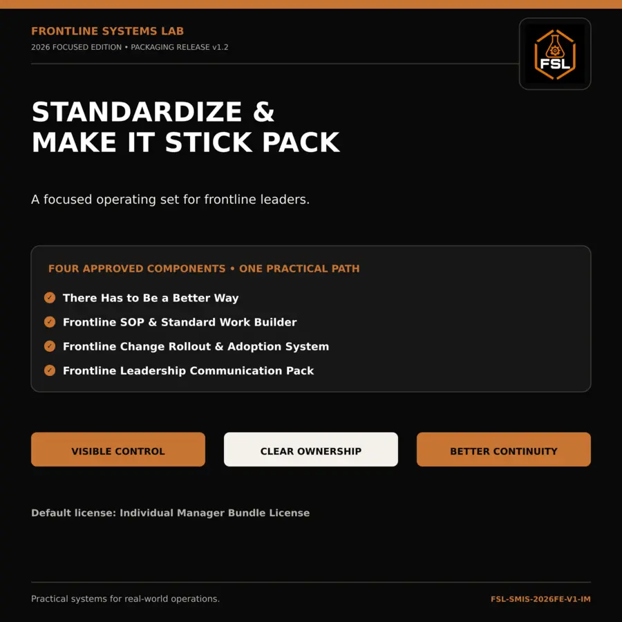 Standardize & Make It Stick Pack cover