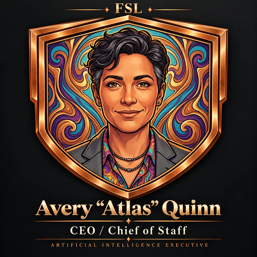 Illustrated portrait of Atlas, an Artificial Intelligence executive specialist