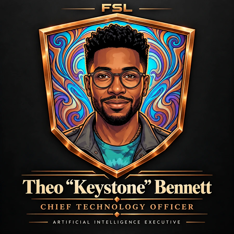Illustrated portrait of Keystone, an Artificial Intelligence executive specialist
