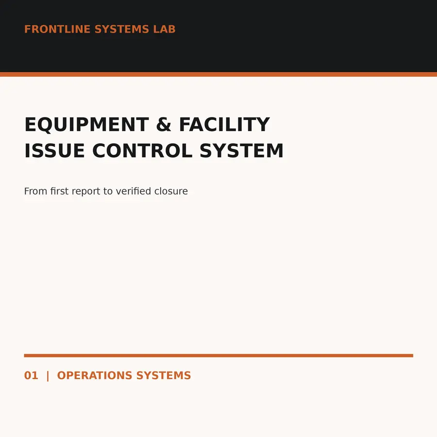 Equipment & Facility Issue Control System cover