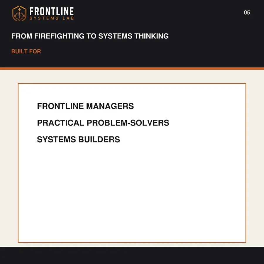 From Firefighting to Systems Thinking preview 5