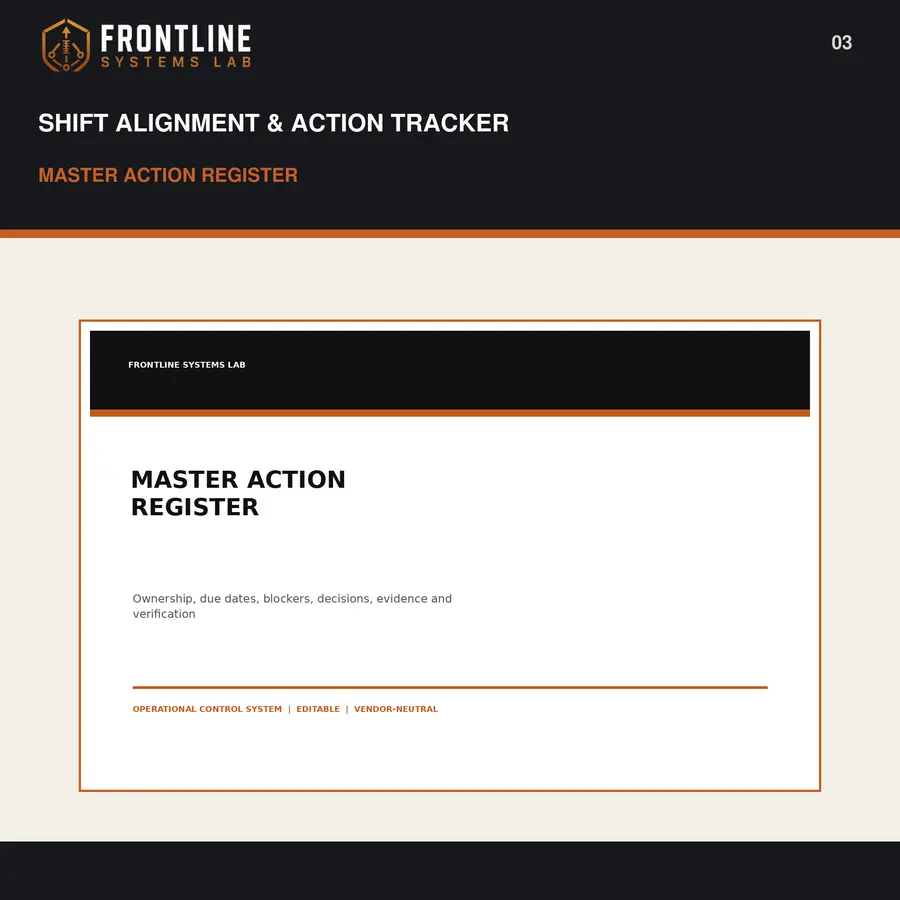 Frontline Shift Alignment & Action Tracker preview 3