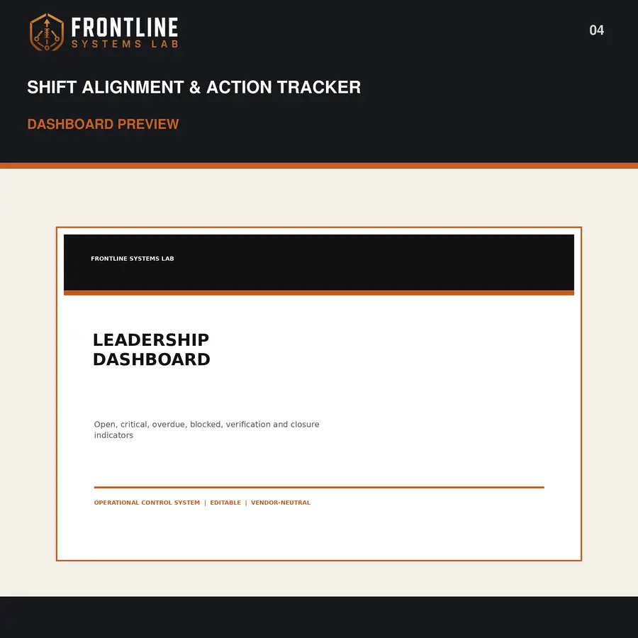 Frontline Shift Alignment & Action Tracker preview 4